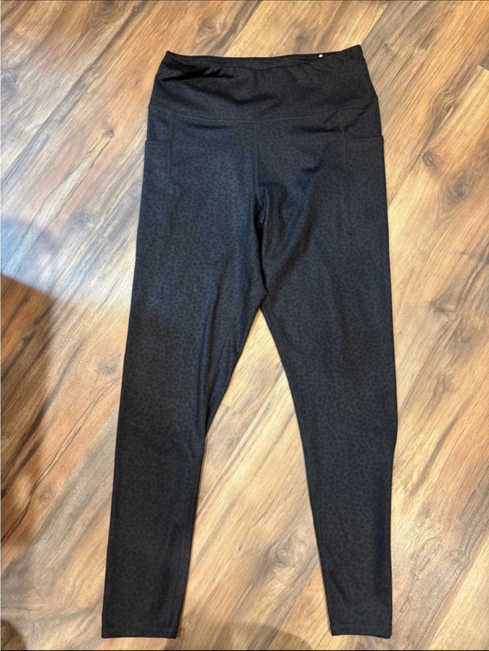 Maurice's Black Leopard Print Leggings with Side Pocket - Picture 2 of 2